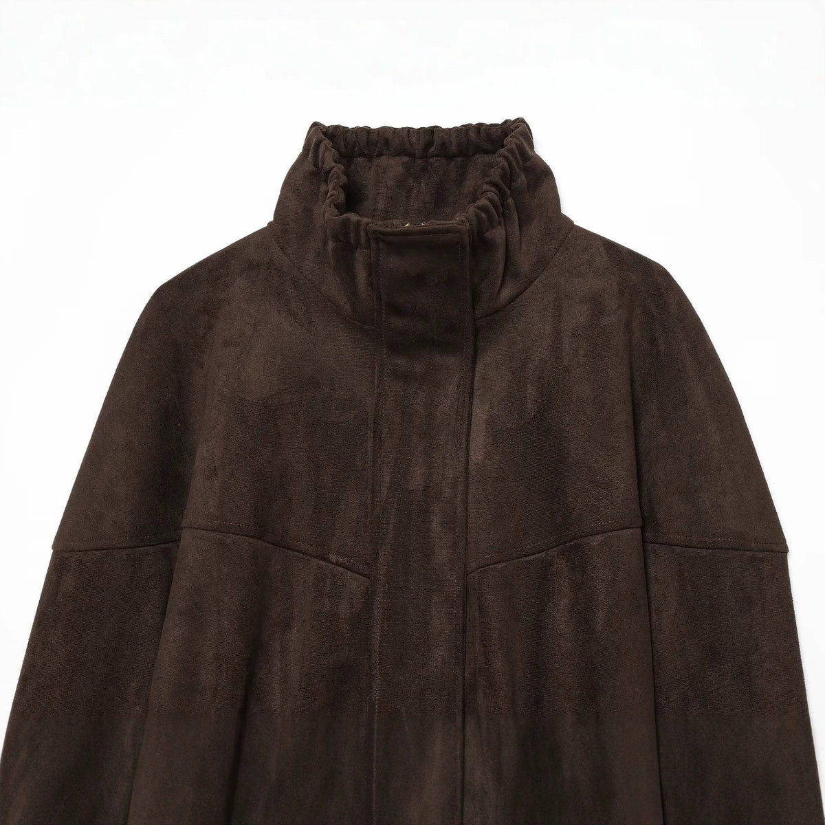 Suede texture effect waist cinching jacket for women