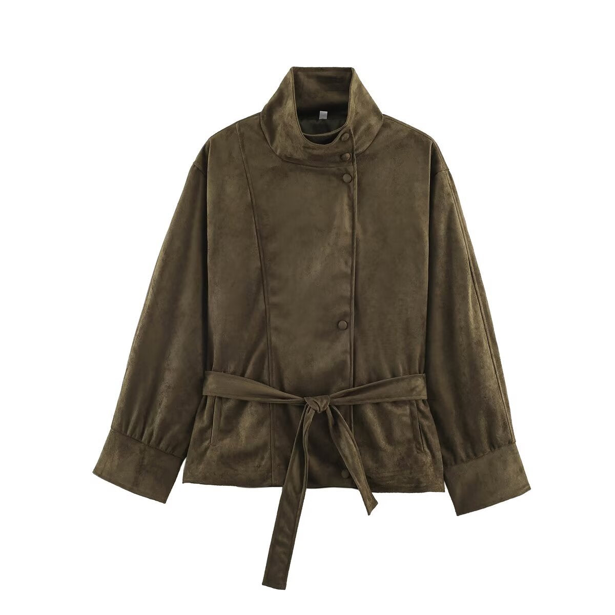 Suede texture effect suede jacket for women