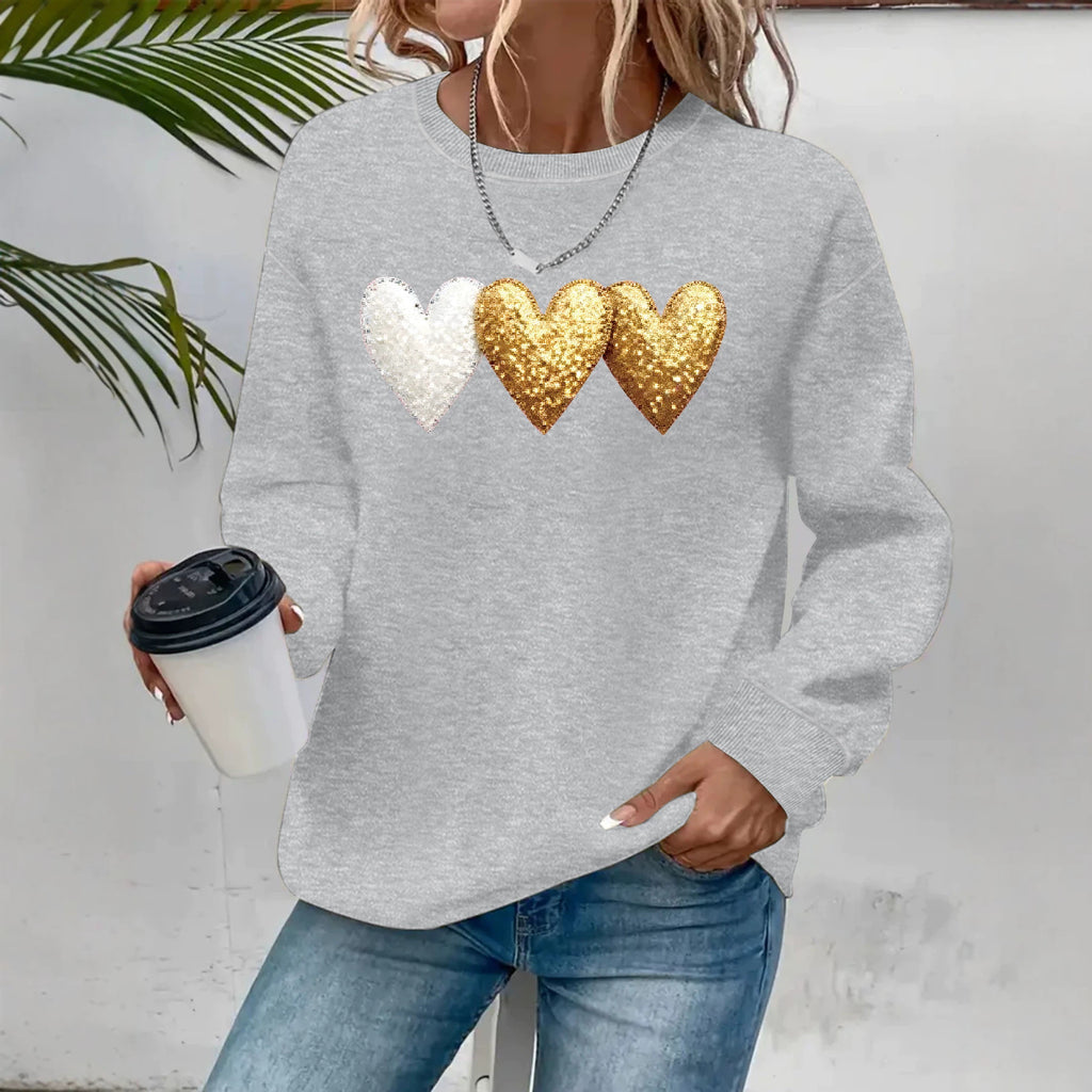 Printed loose women's fleece hoodie