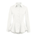 Slim fit umbrella hem button down long sleeved shirt for women