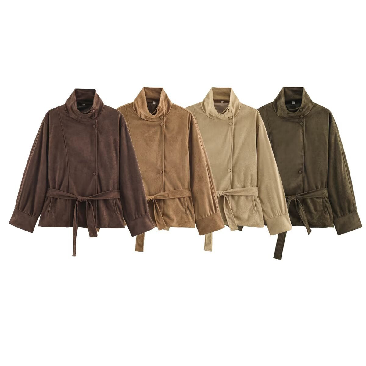 Suede texture effect suede jacket for women