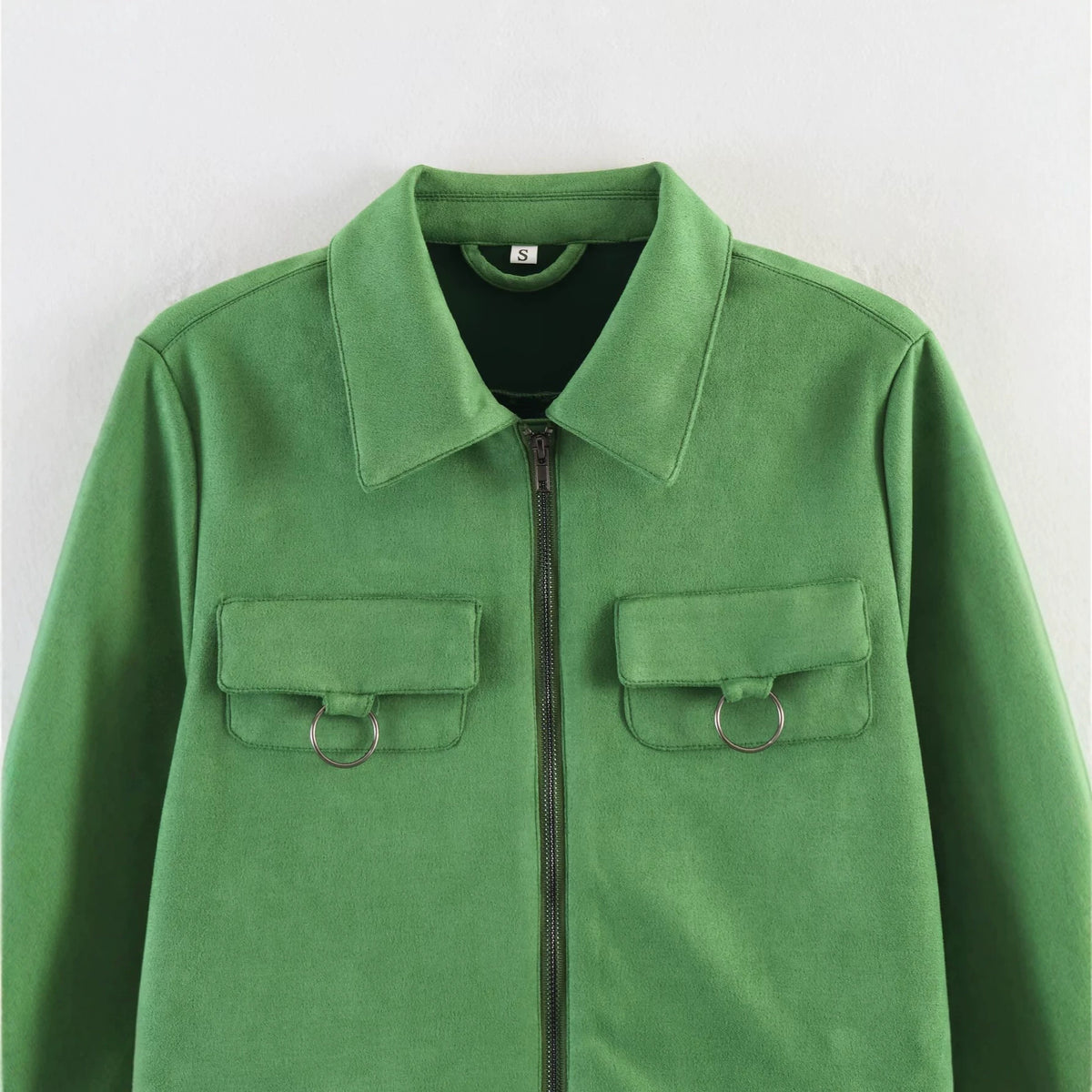 Veste en daim décorative à poche