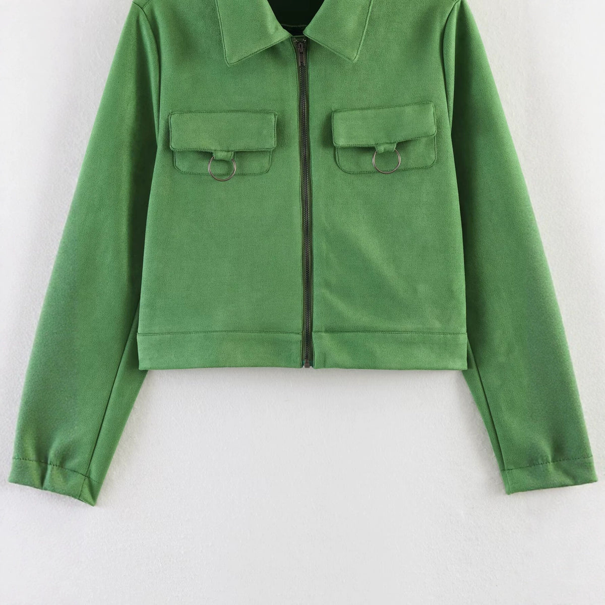 Veste en daim décorative à poche