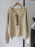Pull ample à fleurs pour femmes