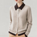Pull cardigan à col épissé