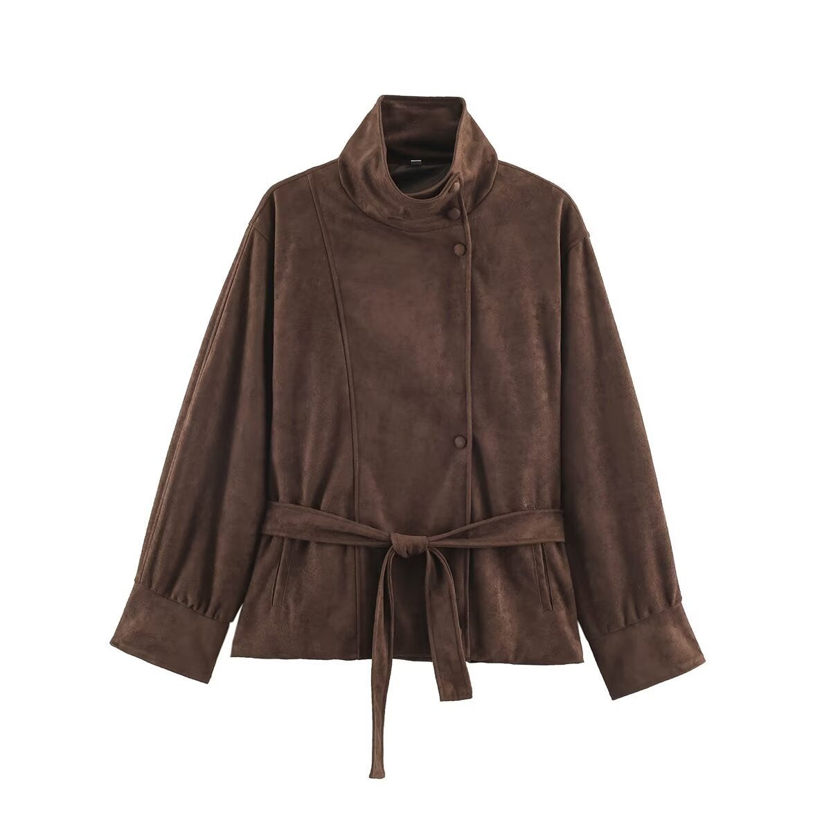 Suede texture effect suede jacket for women