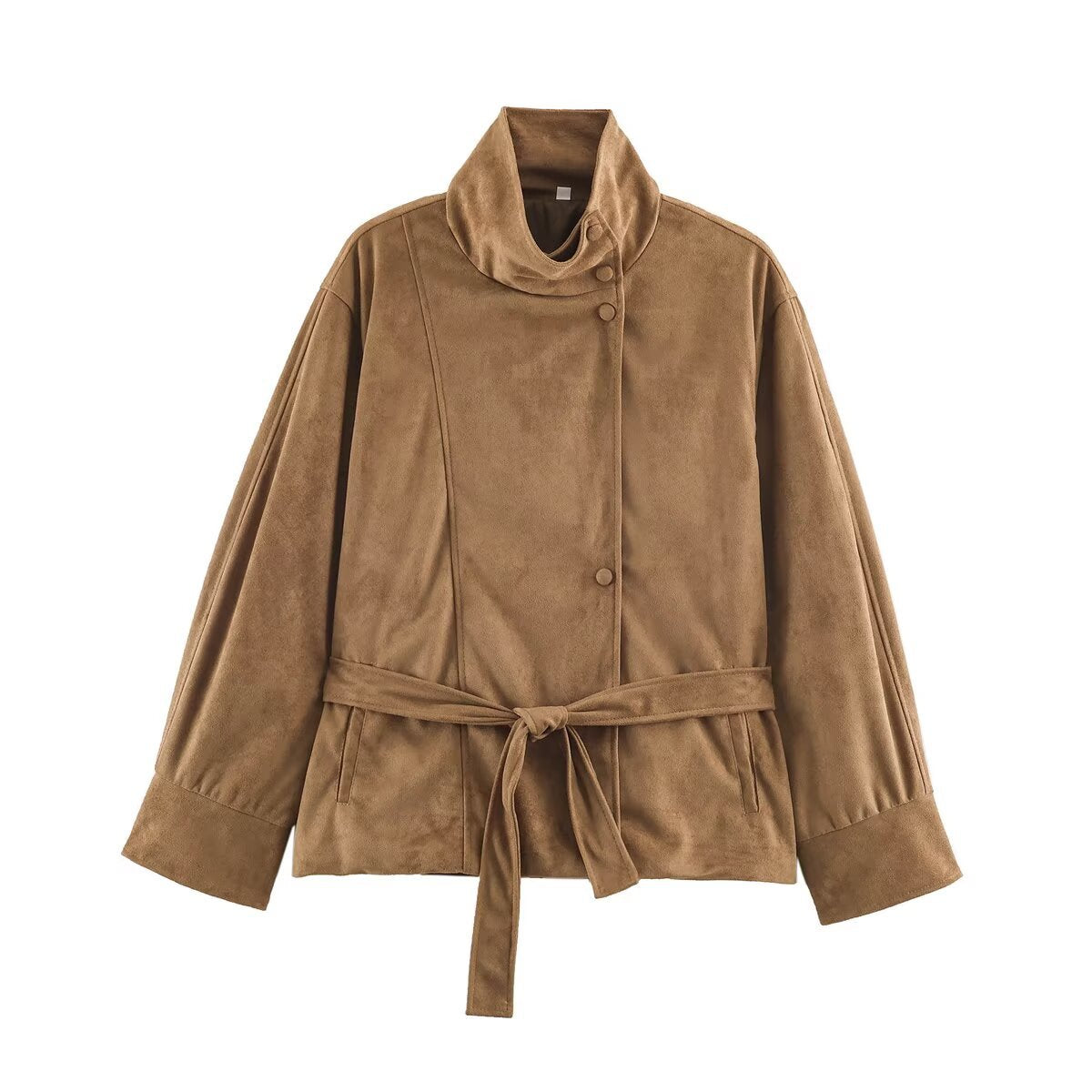 Suede texture effect suede jacket for women