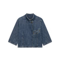 Single breasted denim suit jacket for women